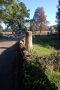 The flood marker at Oakley Bridge September 2011